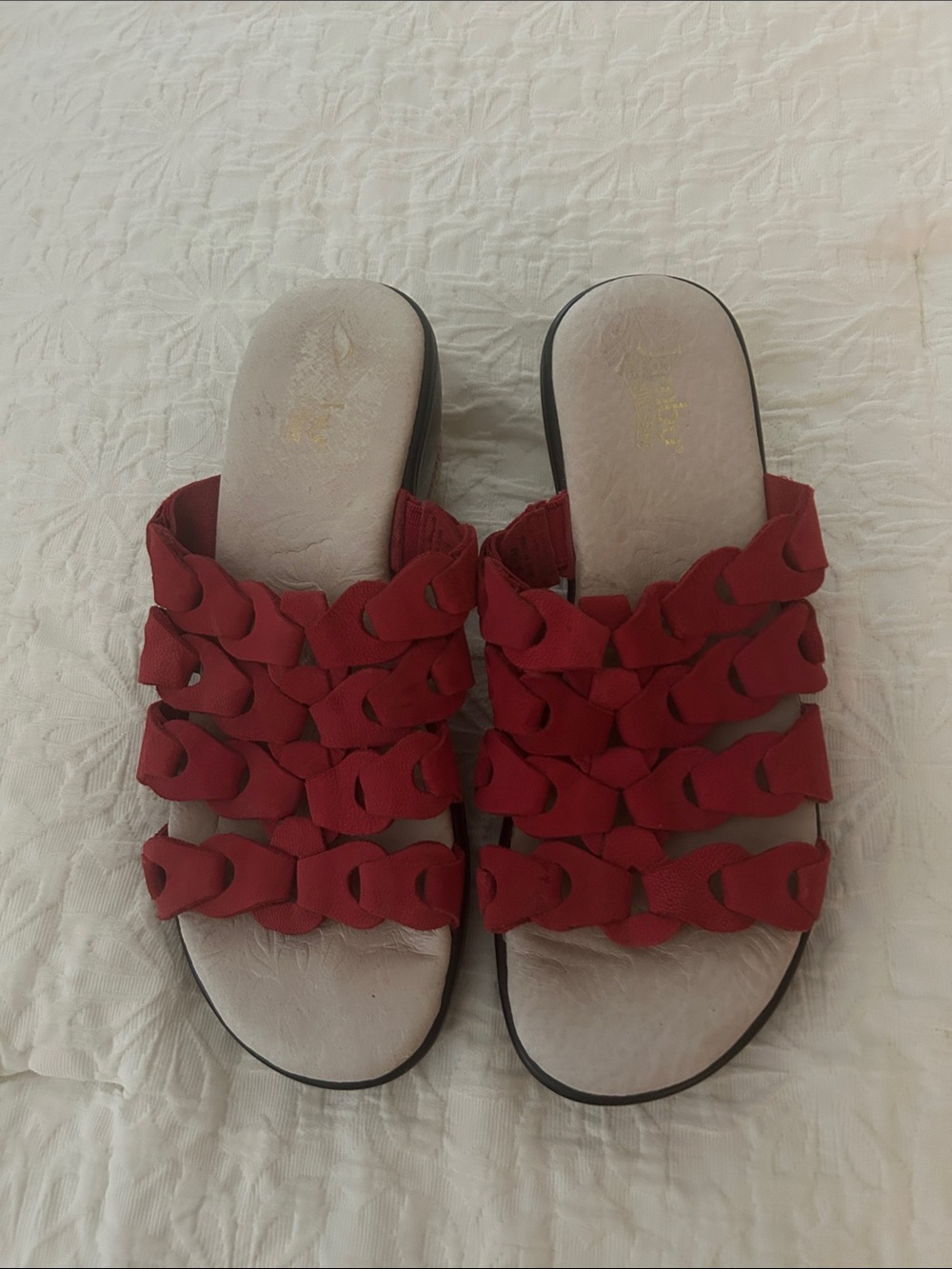 Jambu Women's Red Braided-strap Slide Sandals Sz. 6.5
